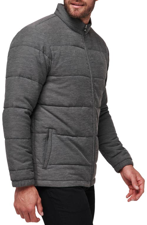 Travismathew Climate Drop Quilted Jacket In Heather Black