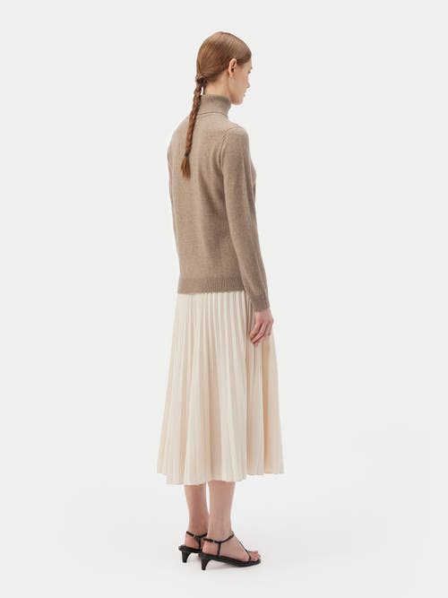 Gobi Cashmere Classic Turtle Neck In Taupe