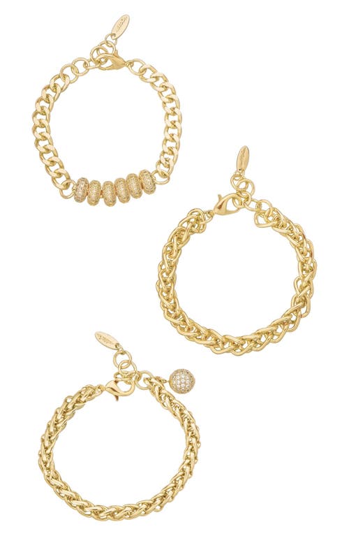 Ettika Set of 3 Chain Bracelets in Gold at Nordstrom
