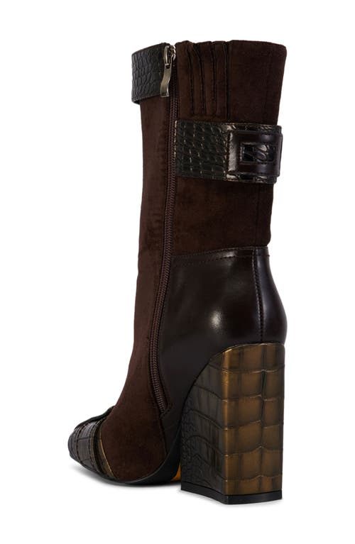 Azalea Wang Allona Wedge Heel Boot In Brown