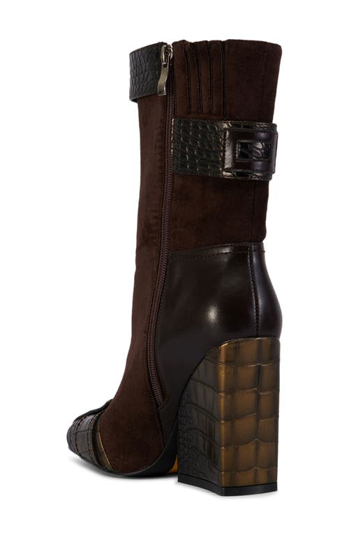 Shop Azalea Wang Allona Wedge Heel Boot In Brown