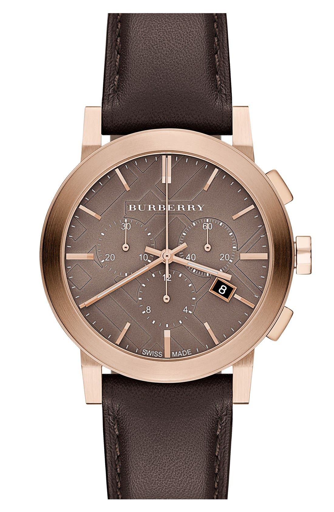 burberry large check strap watch 38mm