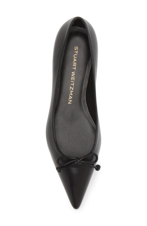 Shop Stuart Weitzman Landon Pointed Toe Ballet Flat In Black