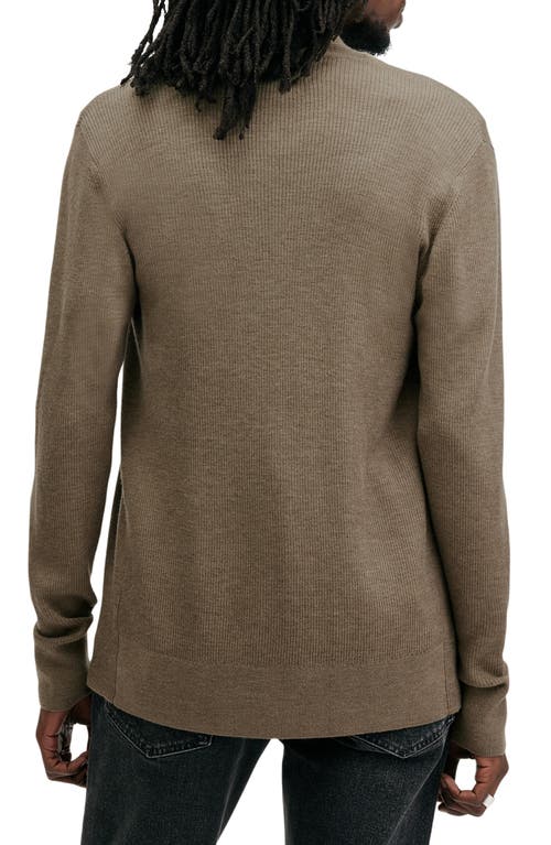 Allsaints Mode Regular Fit Merino Wool Open Cardigan Sweater In Taylor Green