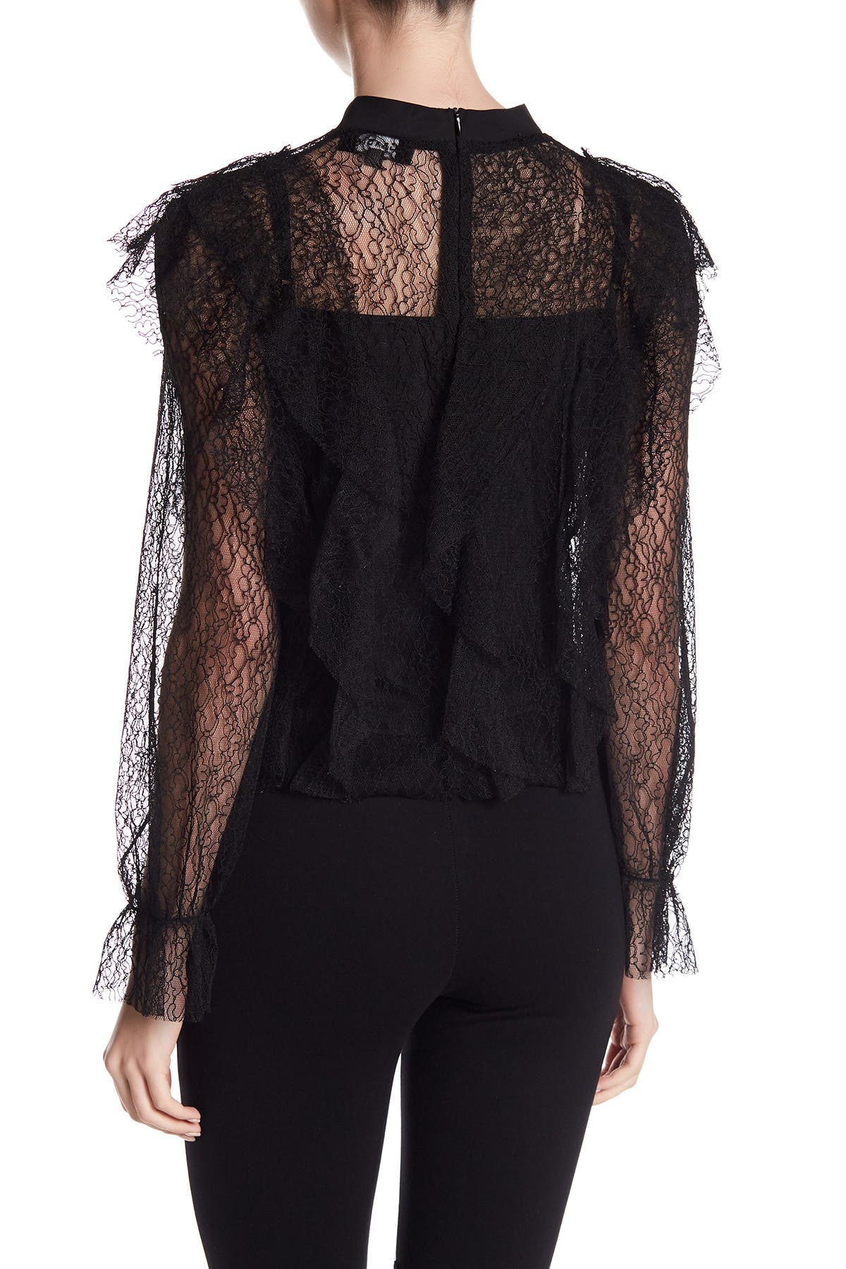 sheer neck blouse