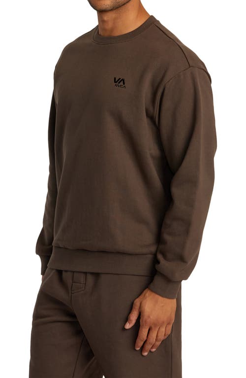 Shop Rvca Essential Logo Embroidered Sweatshirt In Mocha