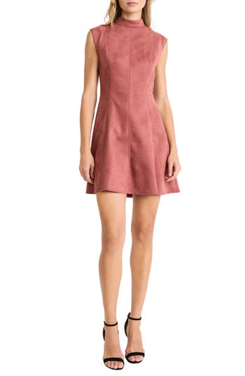 Shop Donna Morgan For Maggy Princess Seams Fit & Flare Minidress In Pink