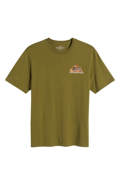 Shop Vineyard Vines Atumn Car Ride Cotton Graphic T-shirt In Camp Olive