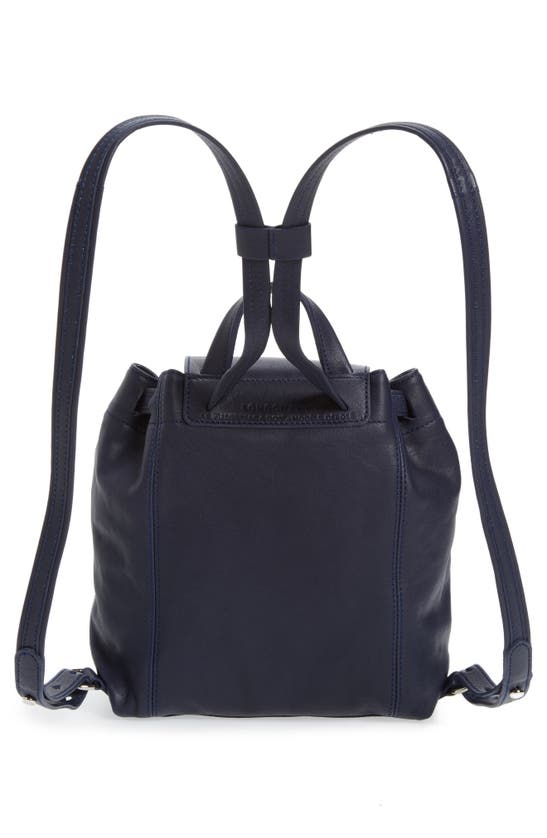 Longchamp Le Pliage Cuir Backpack In Navy