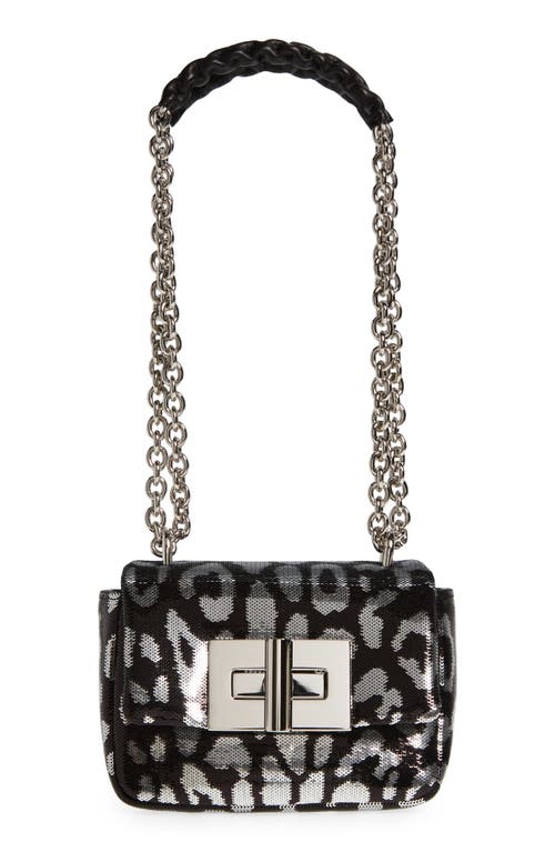 Shop Tom Ford Mini Natalia Leopard Sequin Shoulder Bag In 7ng01 Black/silver/black