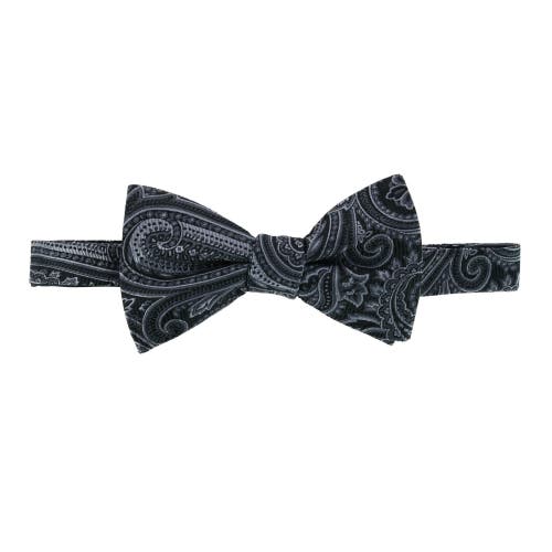 Shop Trafalgar Sobee Paisley Brace Bow Tie & Pocket Square Set In Black