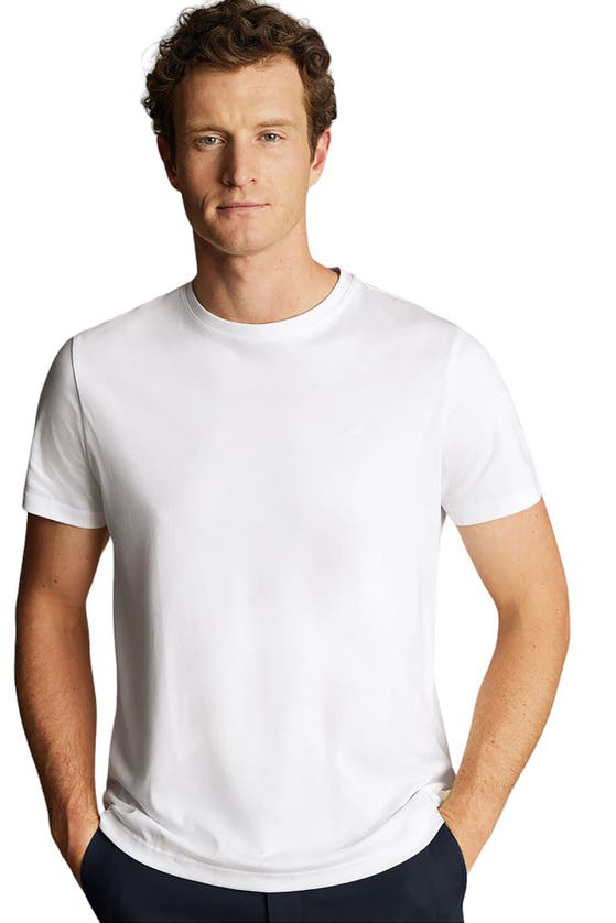 Shop Charles Tyrwhitt Cotton Jersey Short Sleeve Tyrwhitt Tee In White