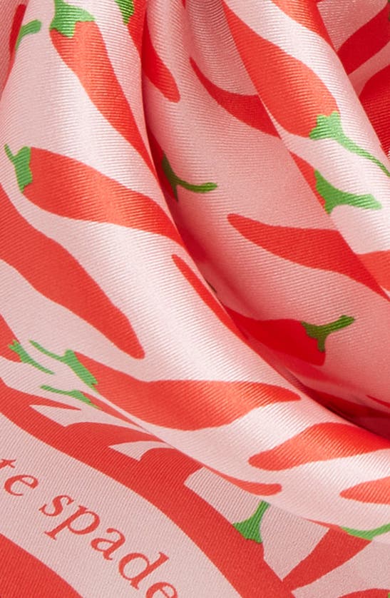 Shop Kate Spade New York Peppers Silk Square Scarf In Pale Carnation