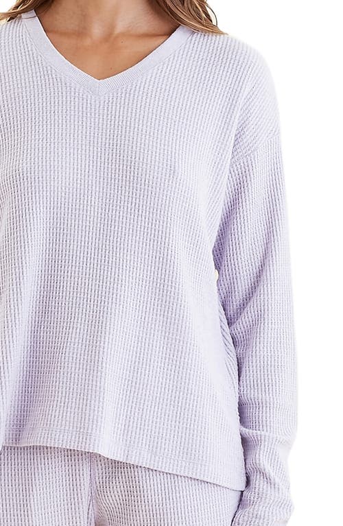 Papinelle Waffle Knit Pajamas In Misty Lilac Marle
