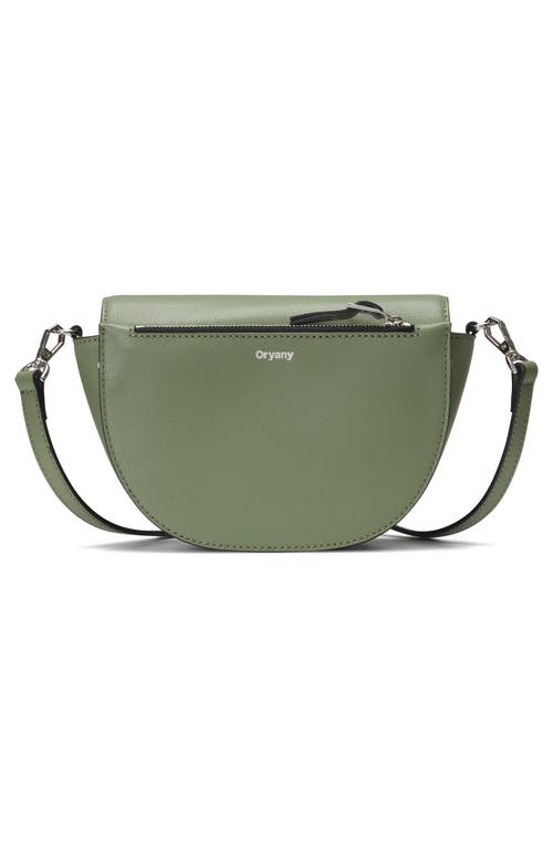 Oryany Lottie Leather Saddle Crossbody Bag In Deep Green
