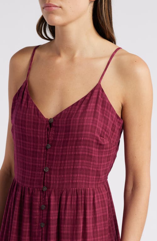 Shop Treasure & Bond Front Button Tiered Maxi Dress In Fuschia Plaid