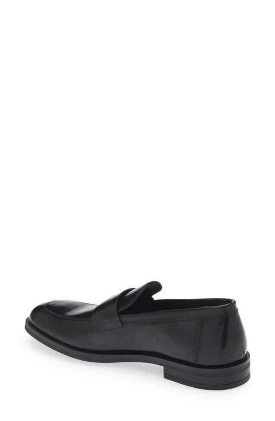 Stuart Weitzman Camillo Square Toe Suede Penny Loafer In Black