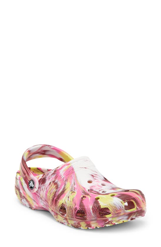 Crocs Classic Marbled Clog In Electric Pink