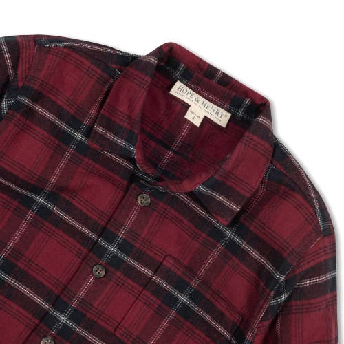 Hope & Henry Boys' Organic Flannel Shirt, Kids In Oxblood City Plaid