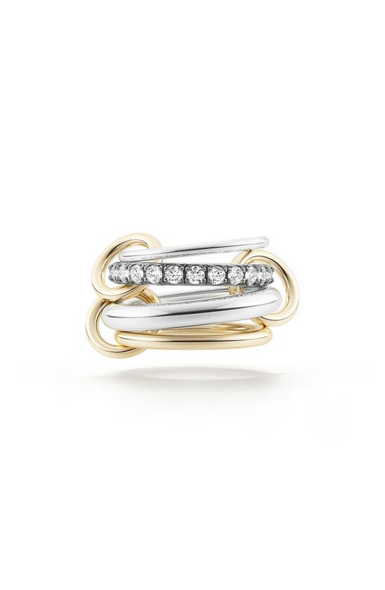 Spinelli Kilcollin Janssen Diamond Linked Rings In Yellow Gold/ Silver