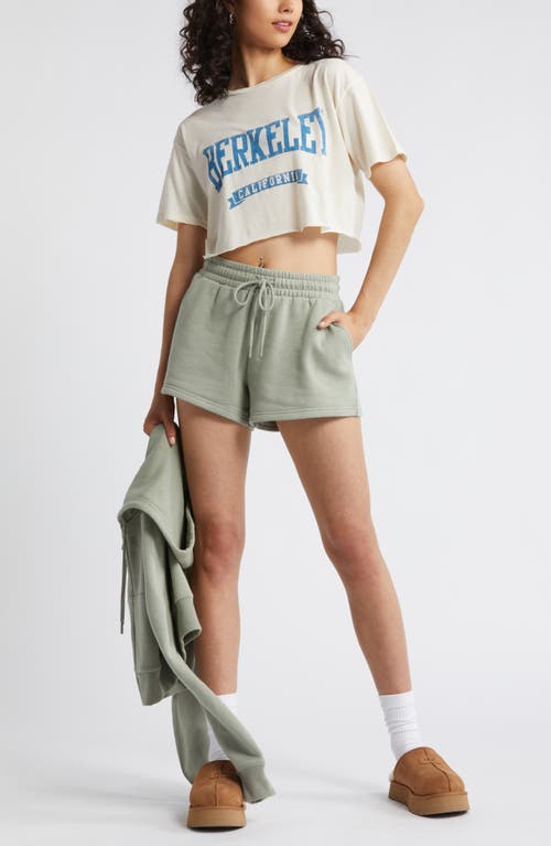 Shop Bp. Elastic Waist Fleece Shorts In Green Halo