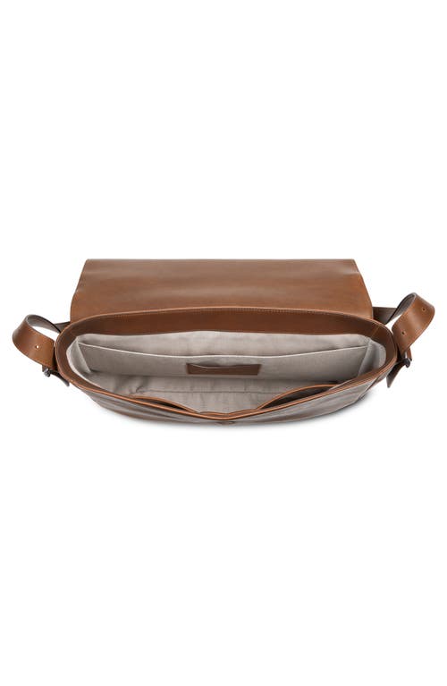 Shop Shinola Runwell Leather Messenger Bag In Medbrown