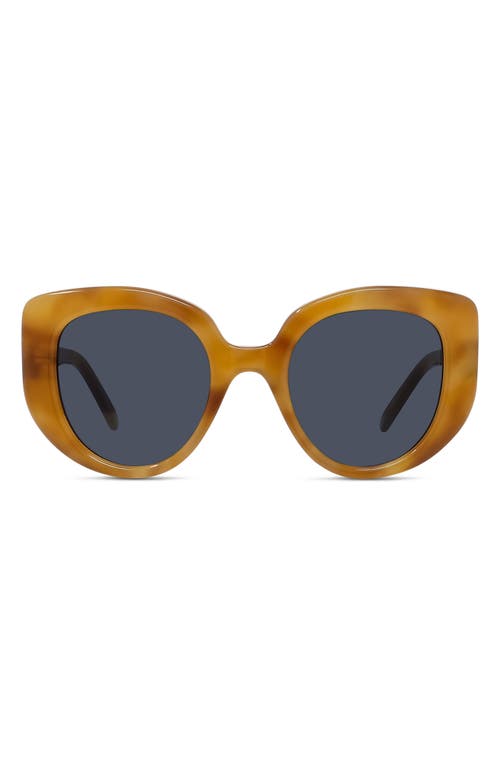 Loewe Curvy 49mm Small Butterfly Sunglasses in Blonde Havana /Blue at Nordstrom