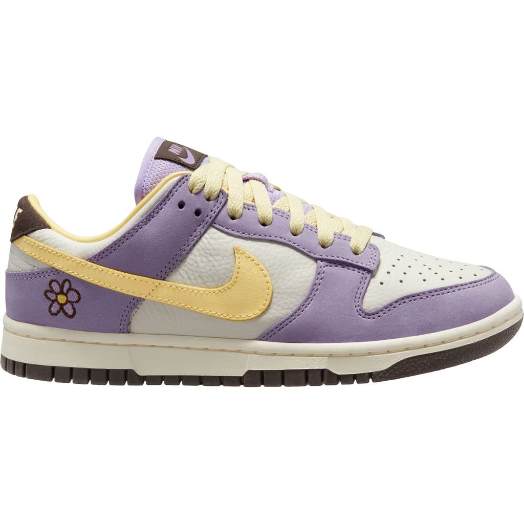 Nike Dunk Low Premium Basketball Sneaker In Lilac Bloom/soft Yellow/sail