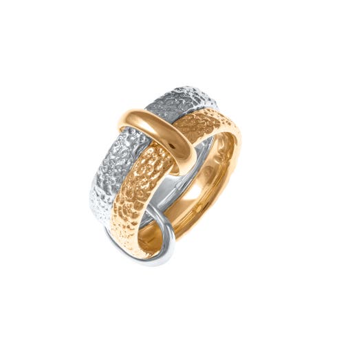 Lucy Quartermaine Multi Finish Double Hula Joined Ring In Sterling Silver