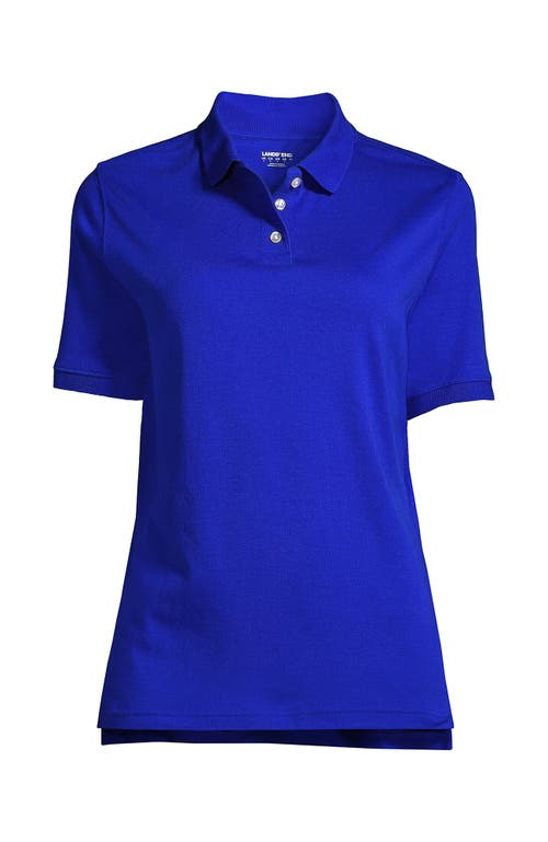 Lands' End School Uniform Short Sleeve Interlock Polo Shirt In Cobalt