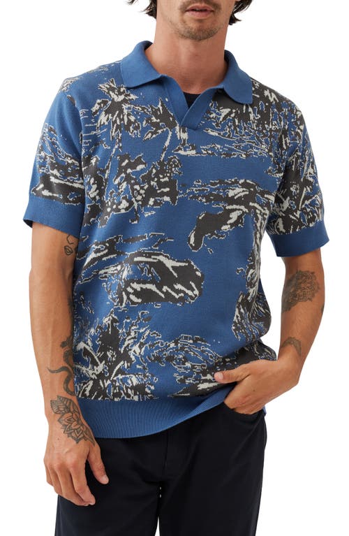 Rodd & Gunn Hindley Creek Palm Tree Jacquard Polo Sweater Lake at Nordstrom,