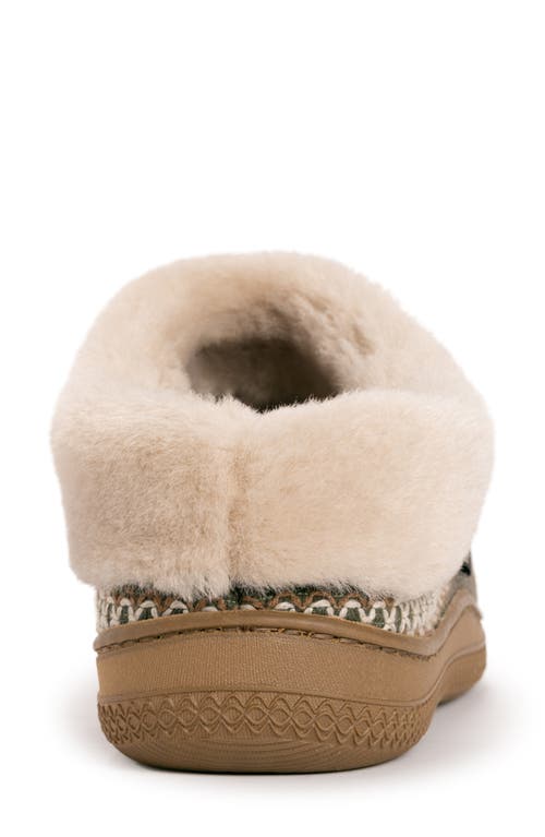Muk Luks Neira Faux Shearling Slipper In Olive Heather Faux Boiled Wool