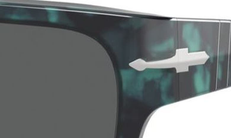Persol 57mm Round Sunglasses In Blue Havana
