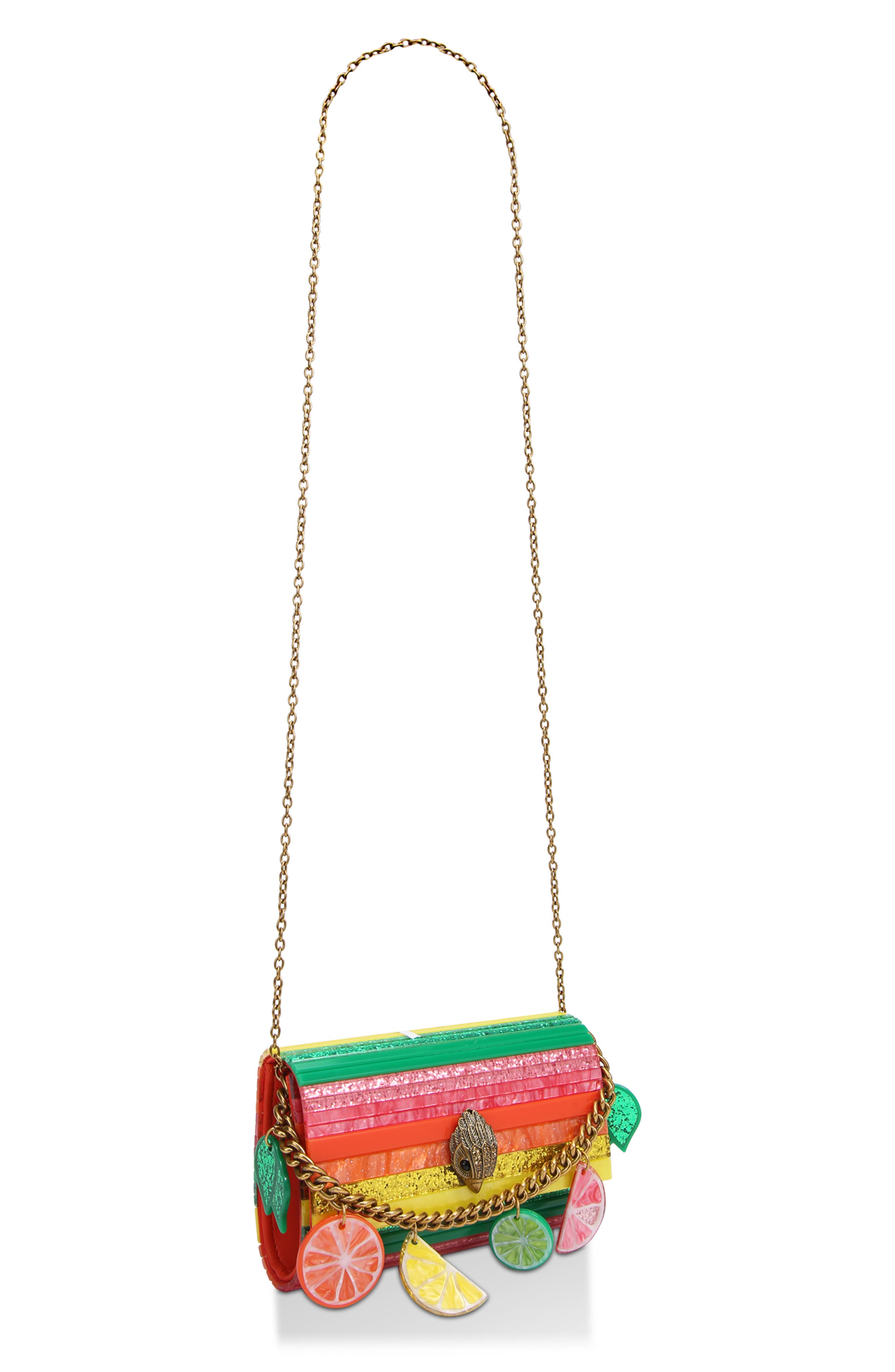 Kurt Geiger London Medium Glitter Rainbow Stripe Crossbody Bag