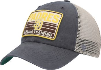 47 Men's '47 Charcoal/Tan San Diego Padres Four Stroke Clean Up Trucker  Snapback Hat