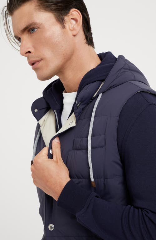 Shop Brunello Cucinelli Nylon Down Vest In Blue