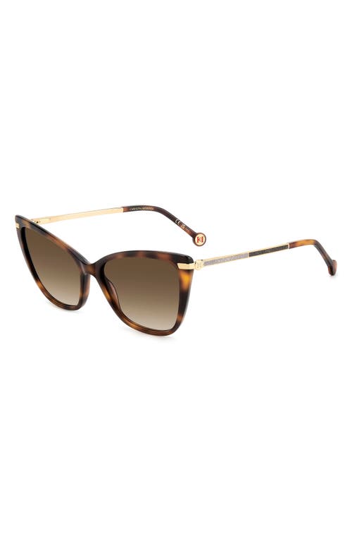 Carolina Herrera 55mm Gradient Rectangular Sunglasses In Havana/brown Sf