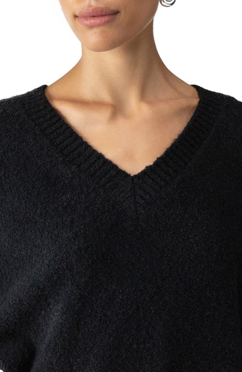 Shop Sanctuary Early Sunset Bouclé V-neck Sweater In Black