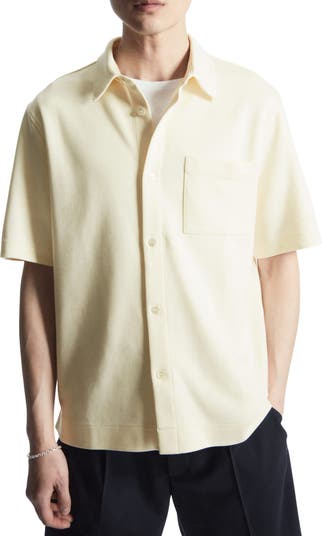 COS Relaxed Fit Short Sleeve Button-Up Knit Shirt