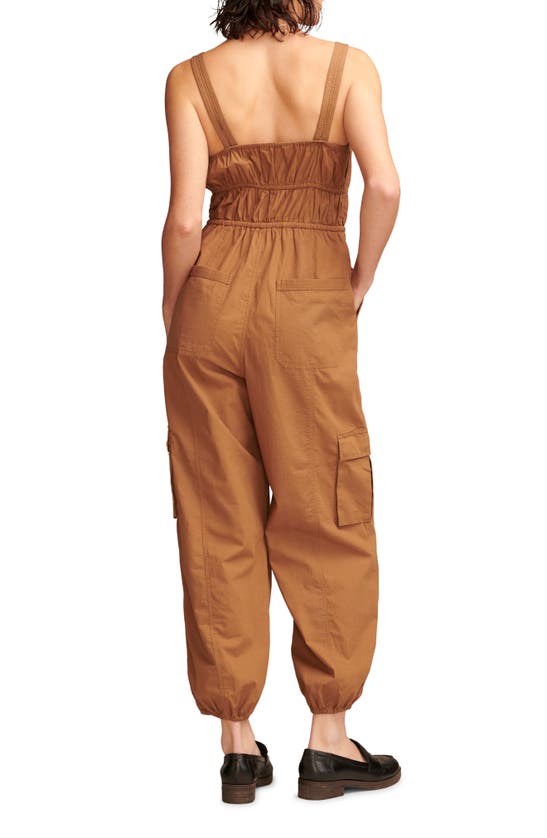 Lucky Brand Military Cotton Jogger Jumpsuit In Coffee Liqueur