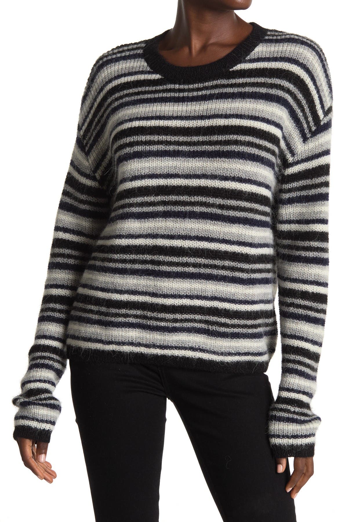 striped long sleeve sweater