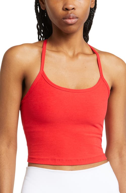 Beyond Yoga Space Dye Crop Tank in Candy Apple Red Heather