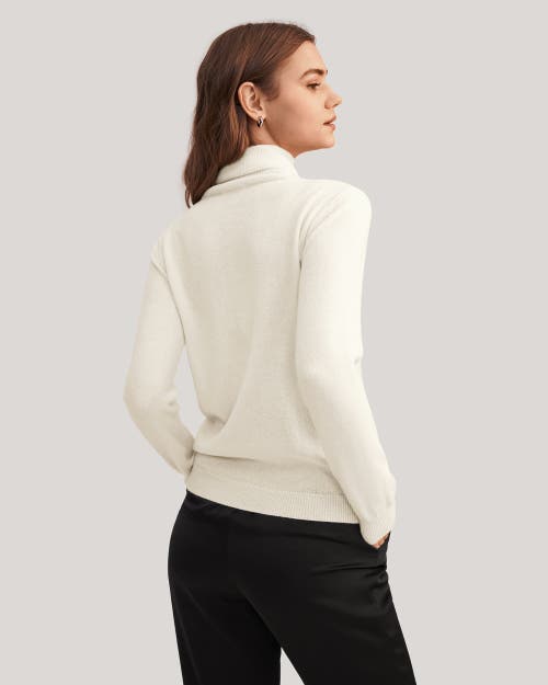 Shop Lilysilk Pure Cashmere Turtleneck Sweater In White