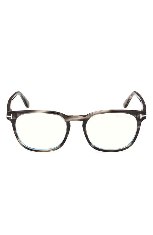 TOM FORD 53mm Square Blue Light Blocking Glasses in /other at Nordstrom
