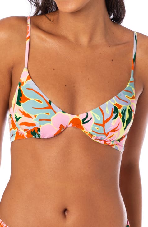 Neon Leafy Irene Reversible Underwire Bikini Top