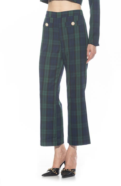 Alexia Admor Jayden Plaid Wide Leg Pants In Green Plaid