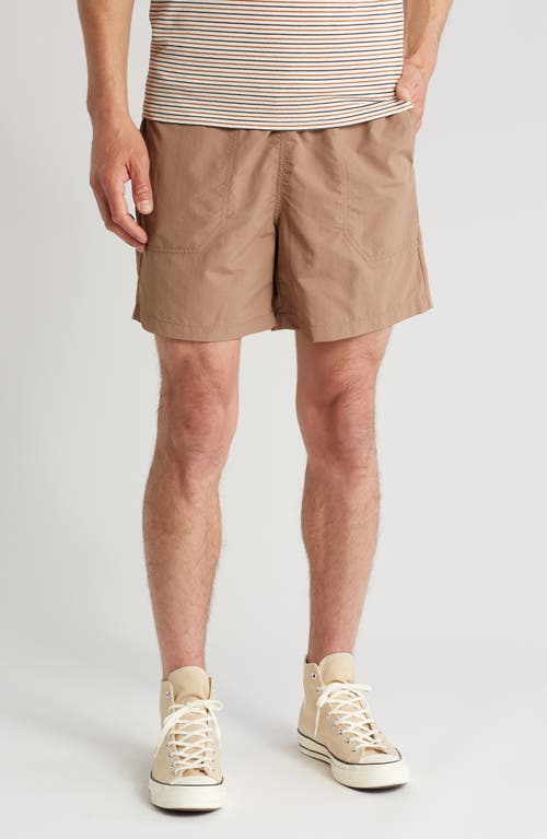 Nylon Shorts in Brown Bark