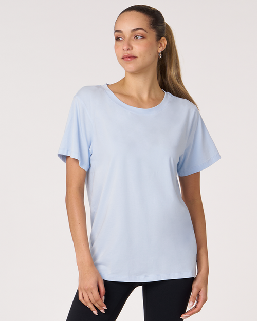 Shop Rebody Active Rebody Essentials Oversized Short Sleeve Top In Baby Blue