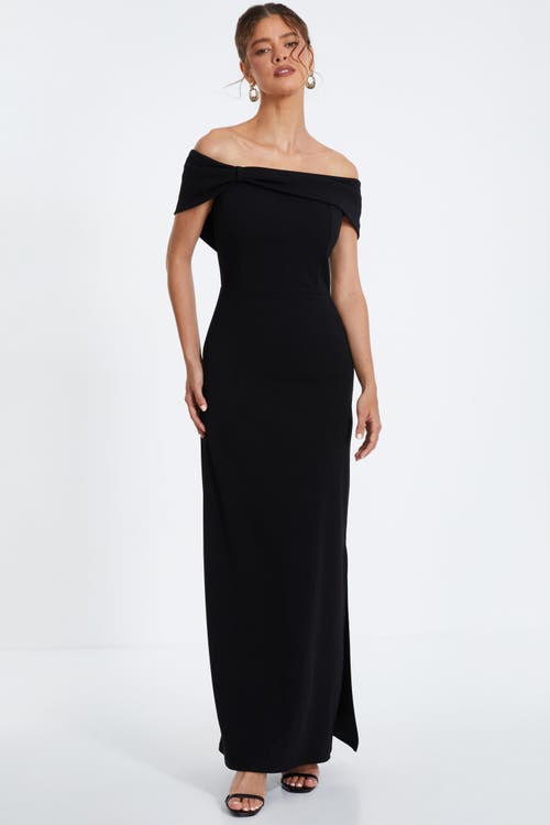 Shop Quiz Bardot Maxi Dress In Black