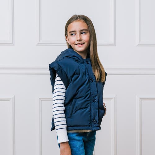 HOPE & HENRY HOPE & HENRY GIRLS' HOODED PUFFER VEST, KIDS